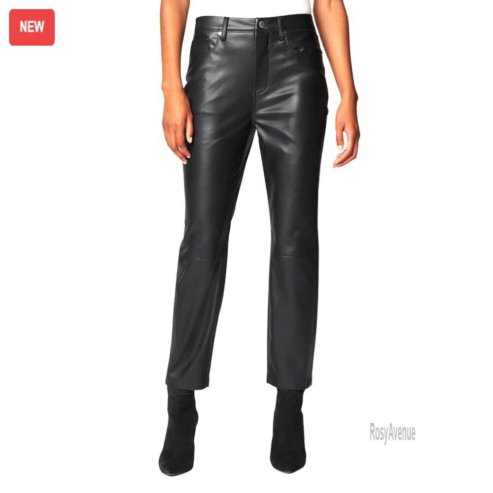 High Rise Vegan Leather Leggings, Size 24-31, Comfortable & Stylish Pants